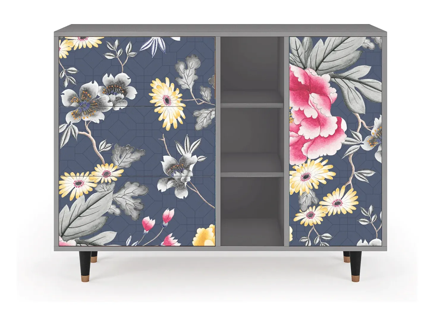 Aparador - 125x98x48 cm - BS2 - Dark Flower Bed, Gris