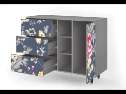 Aparador - 125x98x48 cm - BS2 - Dark Flower Bed, Gris