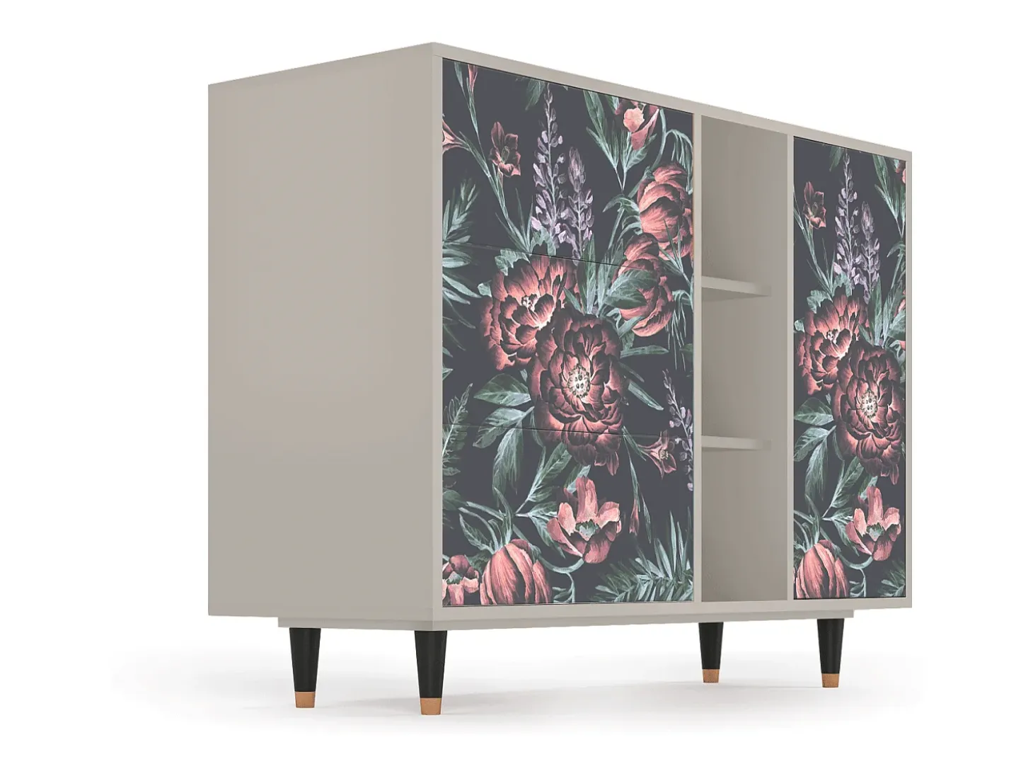 Aparador - 125x98x48 cm - BS2 - Dark Peonies, Arena