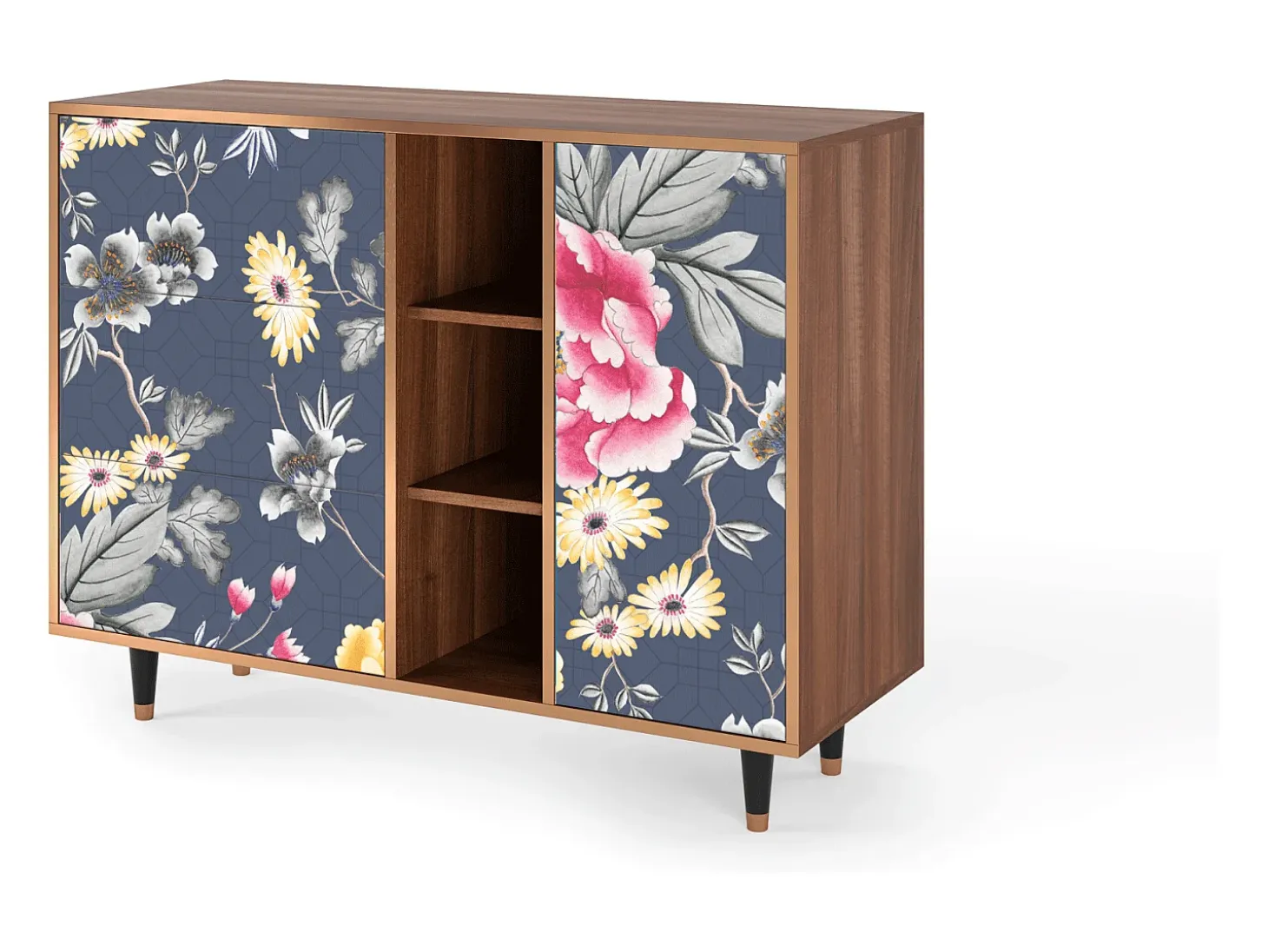 Aparador - 125x98x48 cm - BS2 - Dark Flower Bed, Nogal