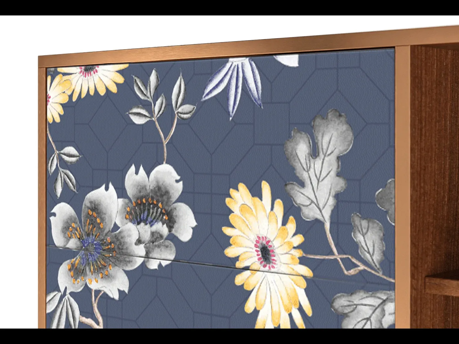 Aparador - 125x98x48 cm - BS2 - Dark Flower Bed, Nogal