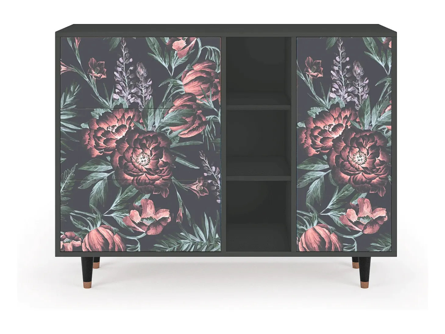 Aparador - 125x98x48 cm - BS2 - Dark Peonies, Antracita