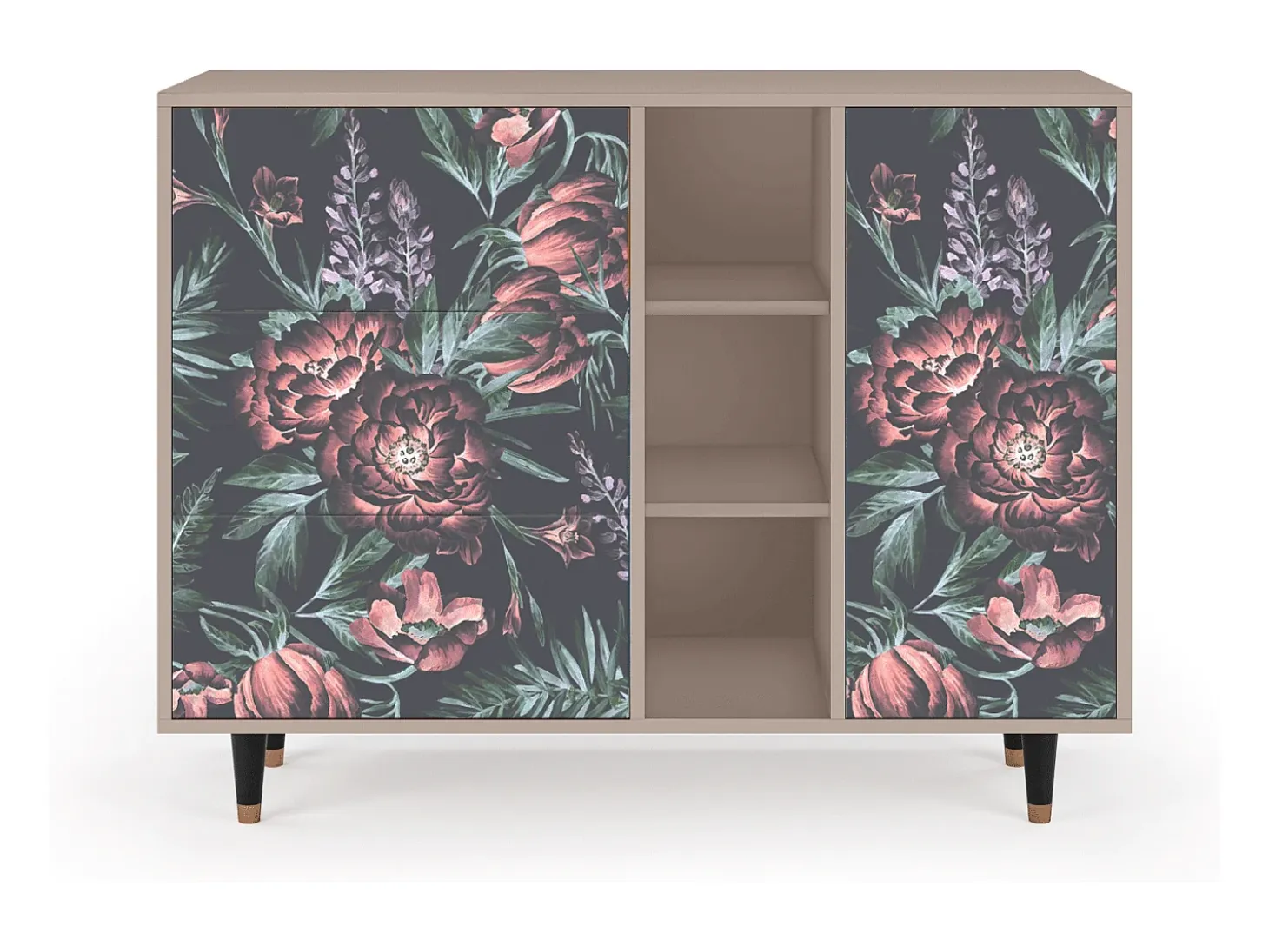 Aparador - 125x98x48 cm - BS2 - Dark Peonies, Latte
