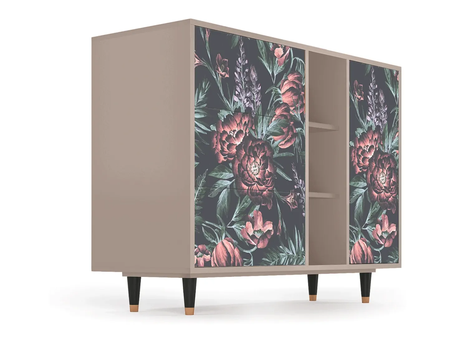 Aparador - 125x98x48 cm - BS2 - Dark Peonies, Latte