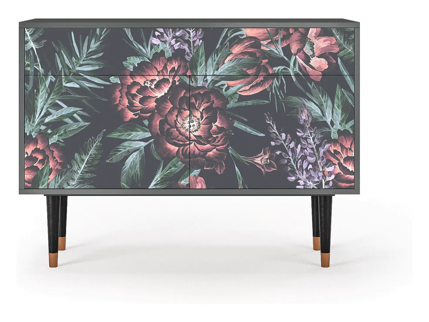 Aparador - 115x85x48 cm - BS4 - Dark Peonies, Antracita