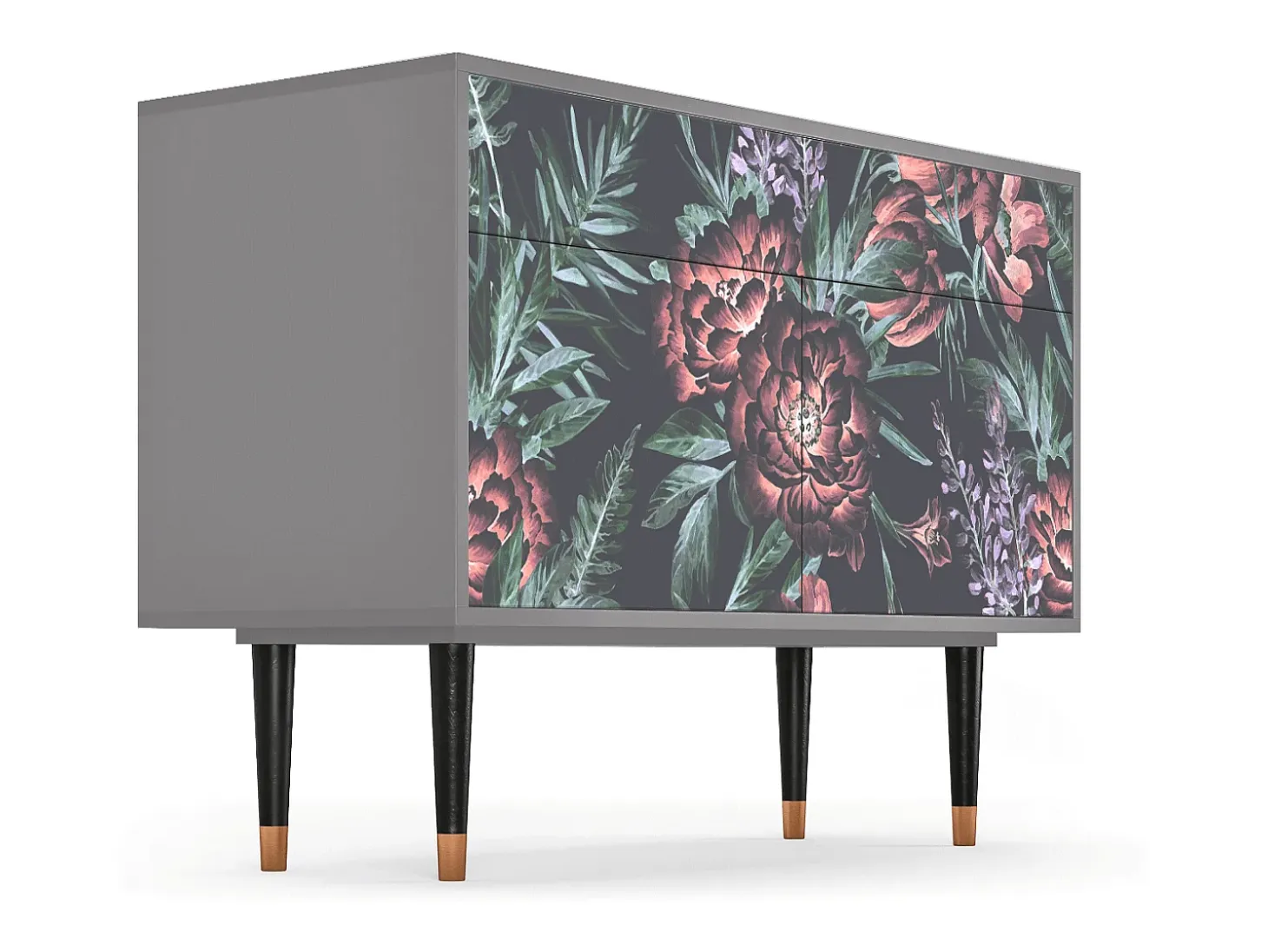 Aparador - 115x85x48 cm - BS4 - Dark Peonies, Gris