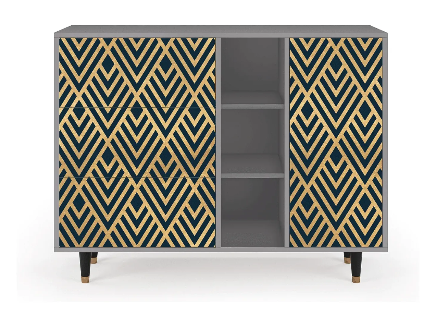 Aparador - 125x98x48 cm - BS2 - Egypt Triangles, Gris
