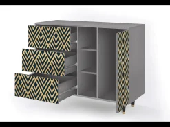 Aparador - 125x98x48 cm - BS2 - Egypt Triangles, Gris