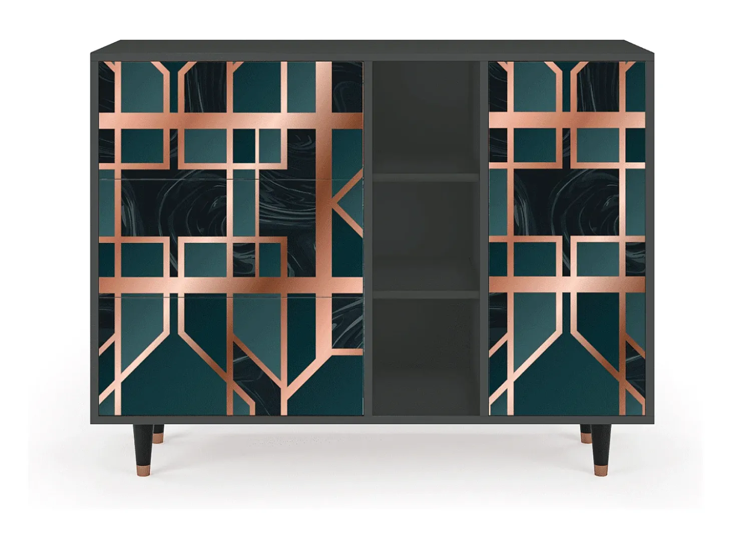 Aparador - 125x98x48 cm - BS2 - Emerald Metro, Antracita