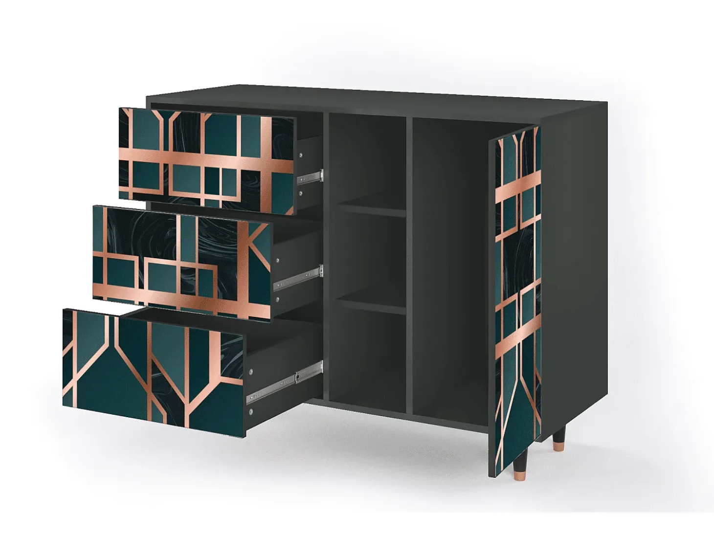 Aparador - 125x98x48 cm - BS2 - Emerald Metro, Antracita