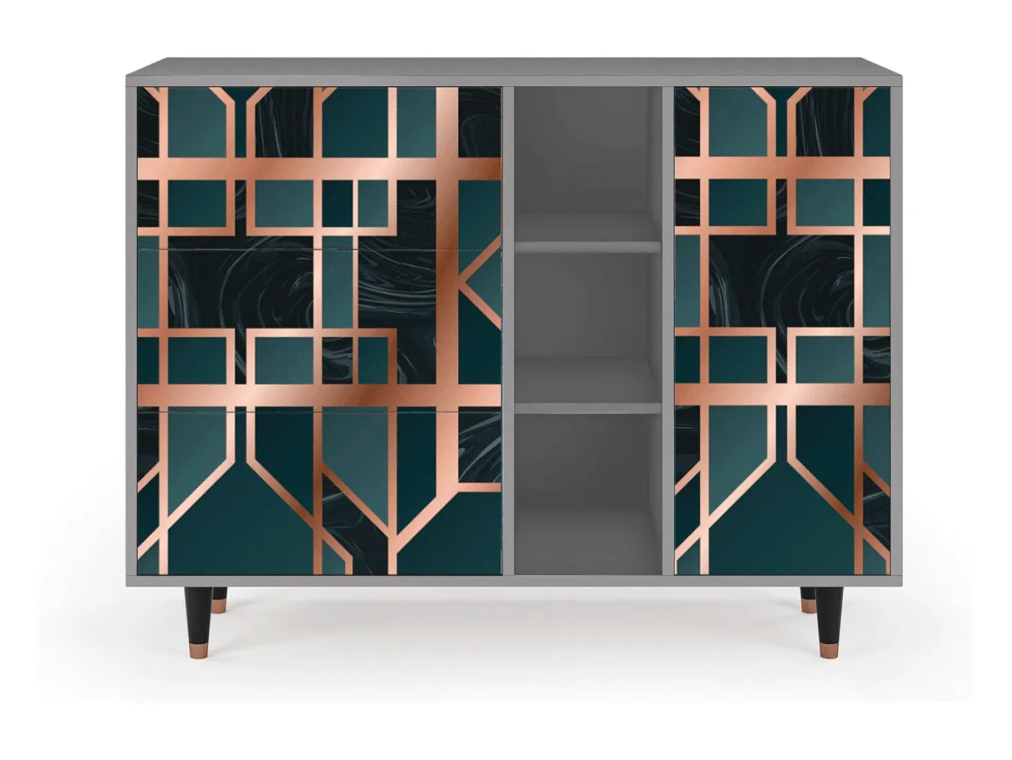 Aparador - 125x98x48 cm - BS2 - Emerald Metro, Gris