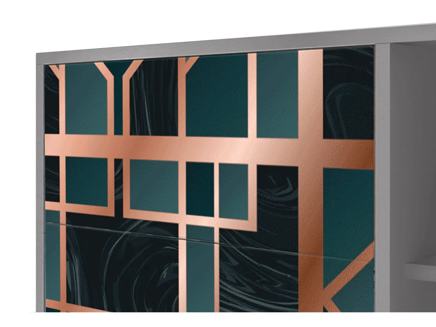 Aparador - 125x98x48 cm - BS2 - Emerald Metro, Gris