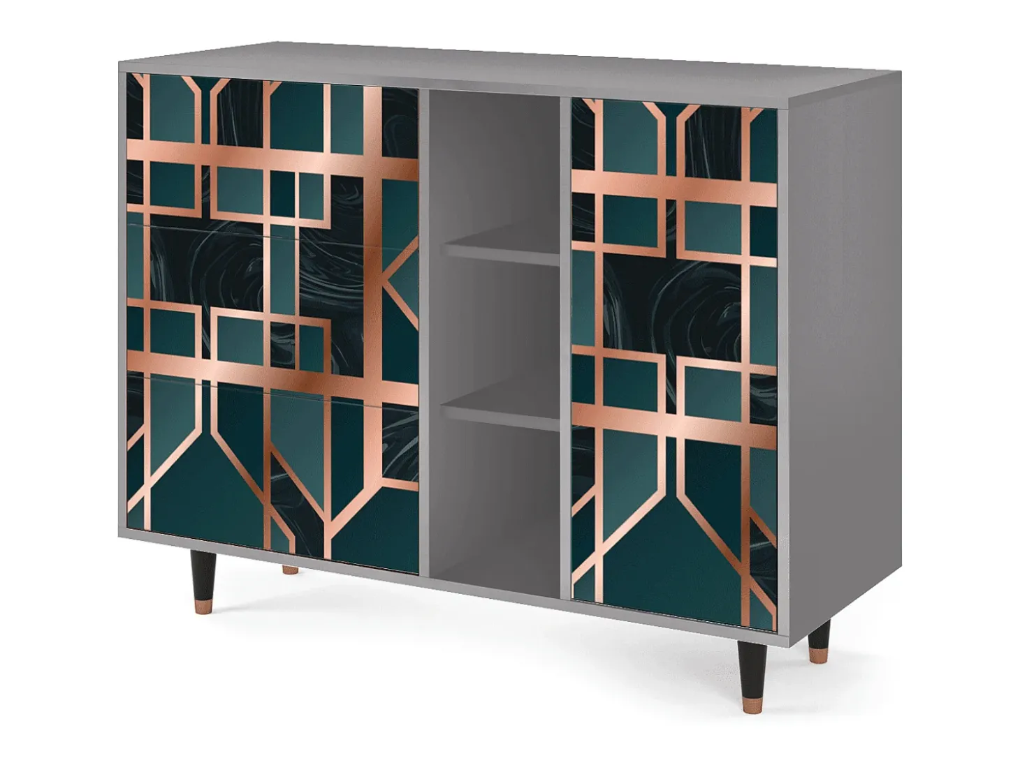 Aparador - 125x98x48 cm - BS2 - Emerald Metro, Gris