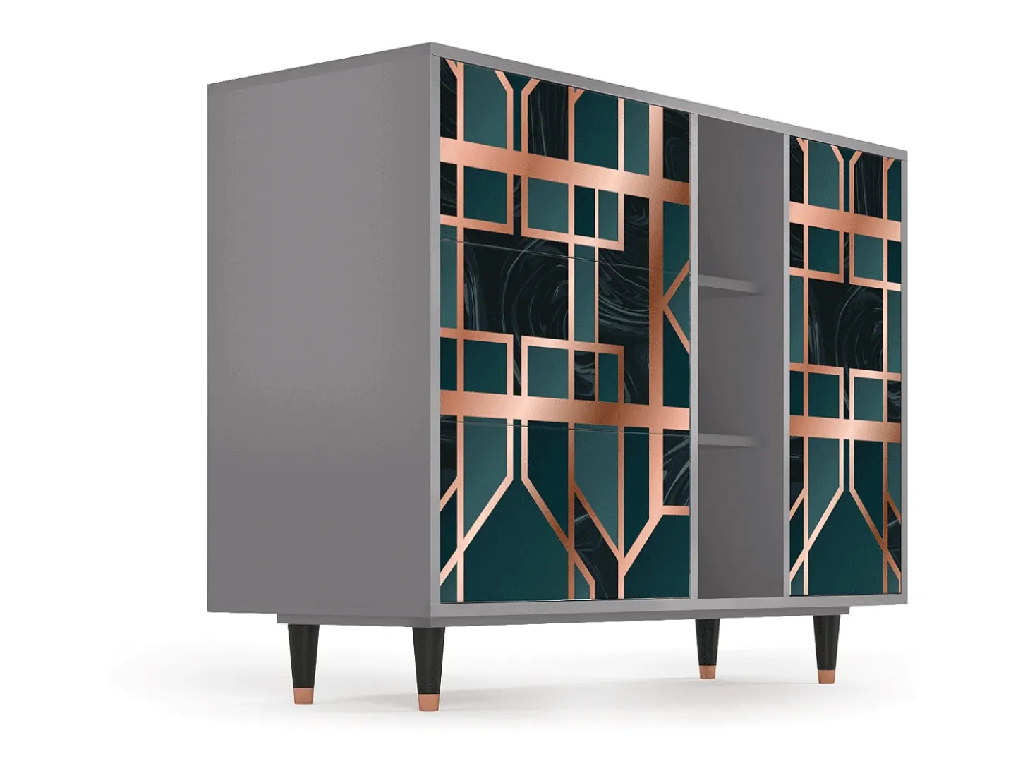 Aparador - 125x98x48 cm - BS2 - Emerald Metro, Gris