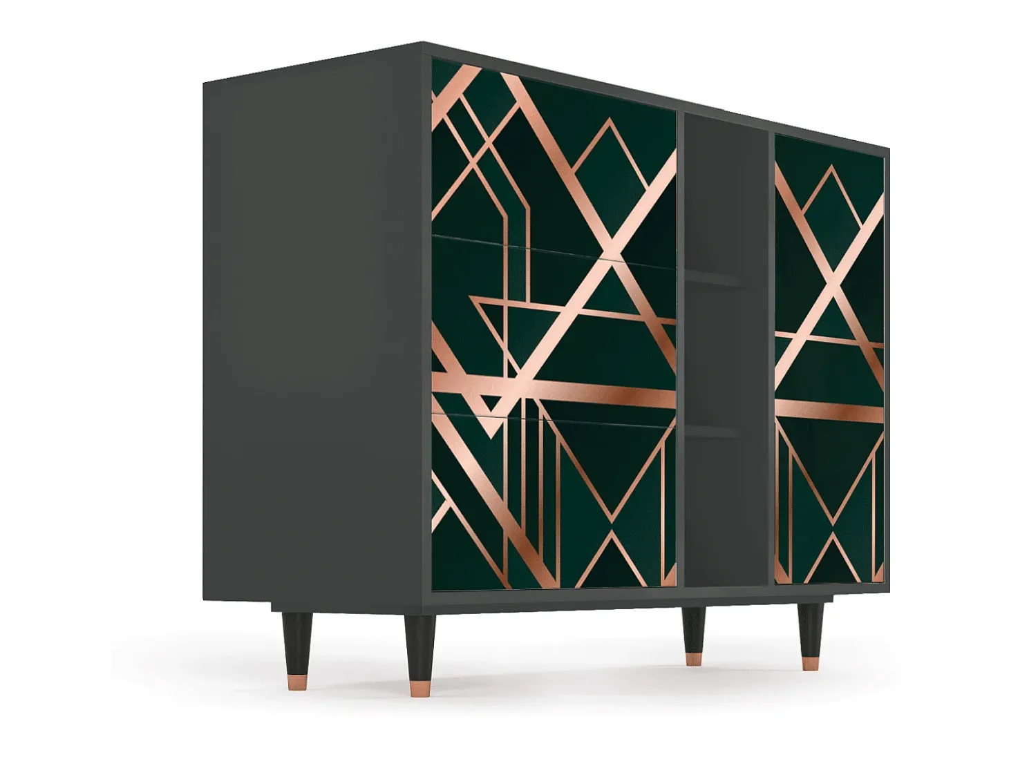 Aparador - 125x98x48 cm - BS2 - Emerald Gatsby, Nogal