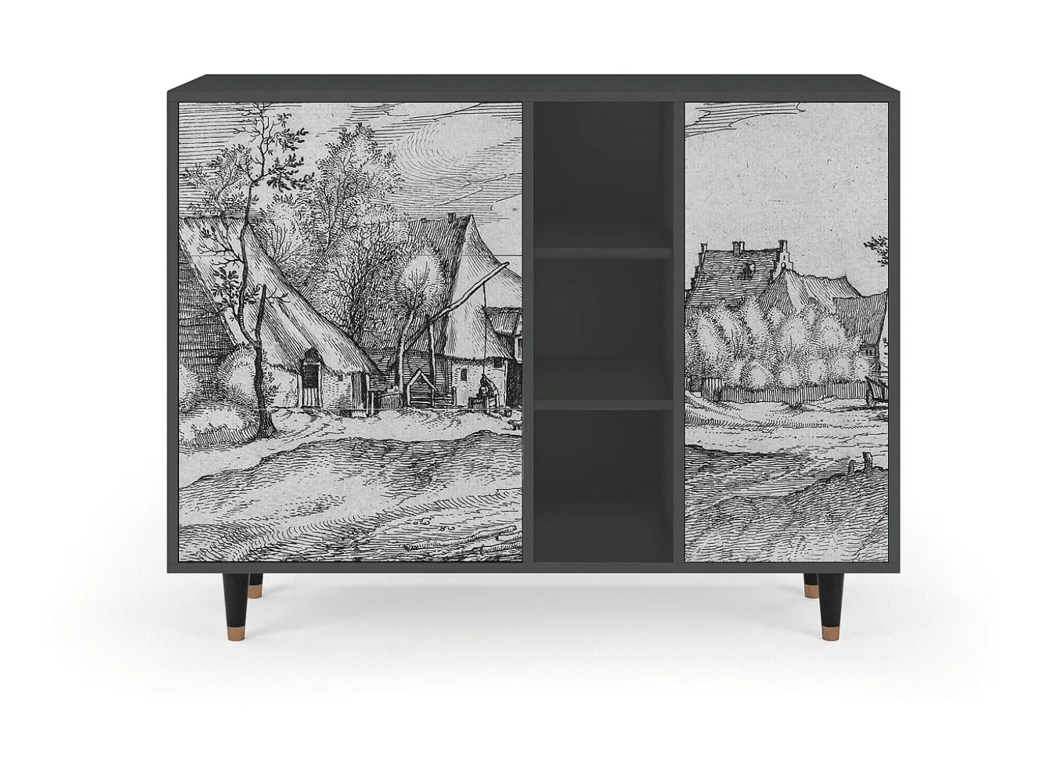 Aparador - 125x98x48 cm - BS2 - Farms in a Village, Antracita