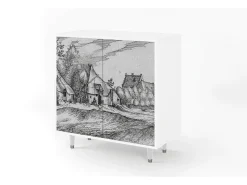 Aparador - 94x96x48 cm - BS3 - Farms in a Village, Blanco