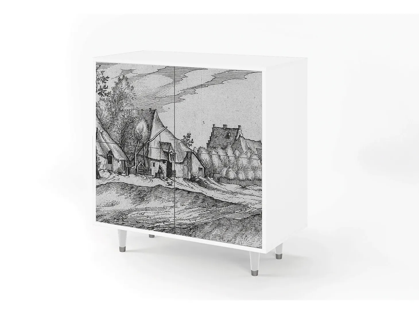 Aparador - 94x96x48 cm - BS3 - Farms in a Village, Blanco