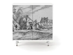 Aparador - 94x96x48 cm - BS3 - Farms in a Village, Blanco