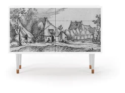 Aparador - 115x85x48 cm - BS4 - Farms in a Village, Blanco