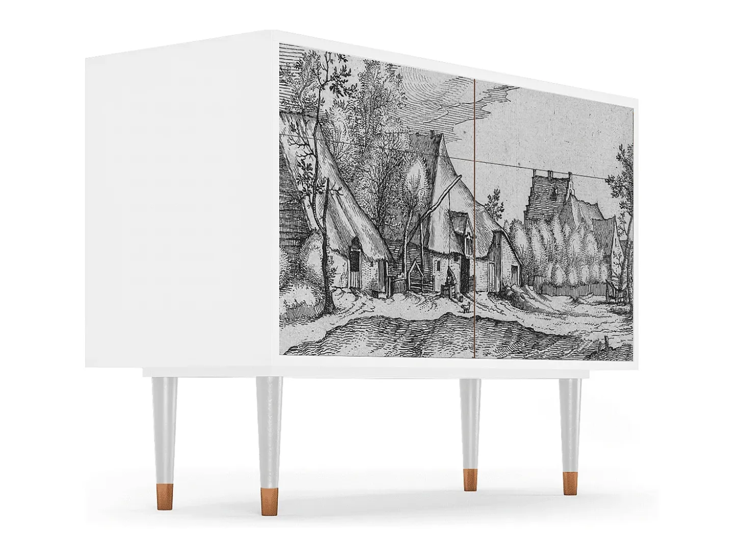 Aparador - 115x85x48 cm - BS4 - Farms in a Village, Blanco