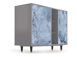 Aparador - 125x98x48 cm - BS2 - Feather Ice, Gris