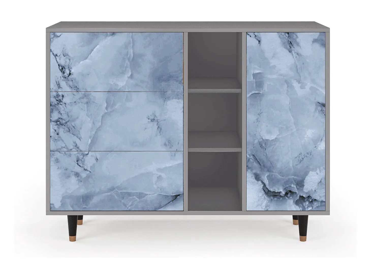 Aparador - 125x98x48 cm - BS2 - Feather Ice, Gris