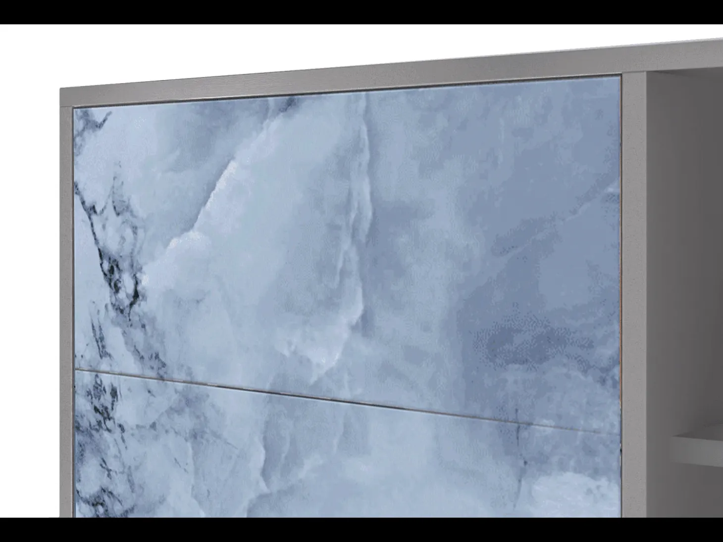 Aparador - 125x98x48 cm - BS2 - Feather Ice, Gris