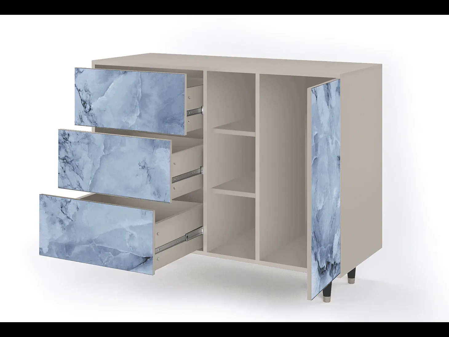 Aparador - 125x98x48 cm - BS2 - Feather Ice, Arena