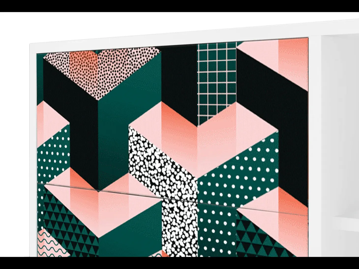 Aparador - 125x98x48 cm - BS2 - Geometric Madness, Blanco