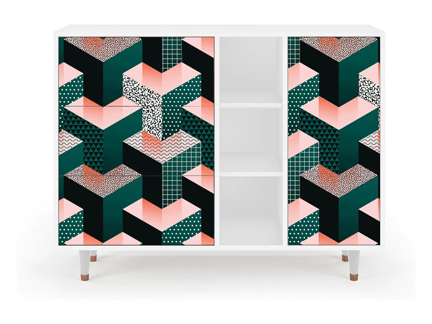 Aparador - 125x98x48 cm - BS2 - Geometric Madness, Blanco