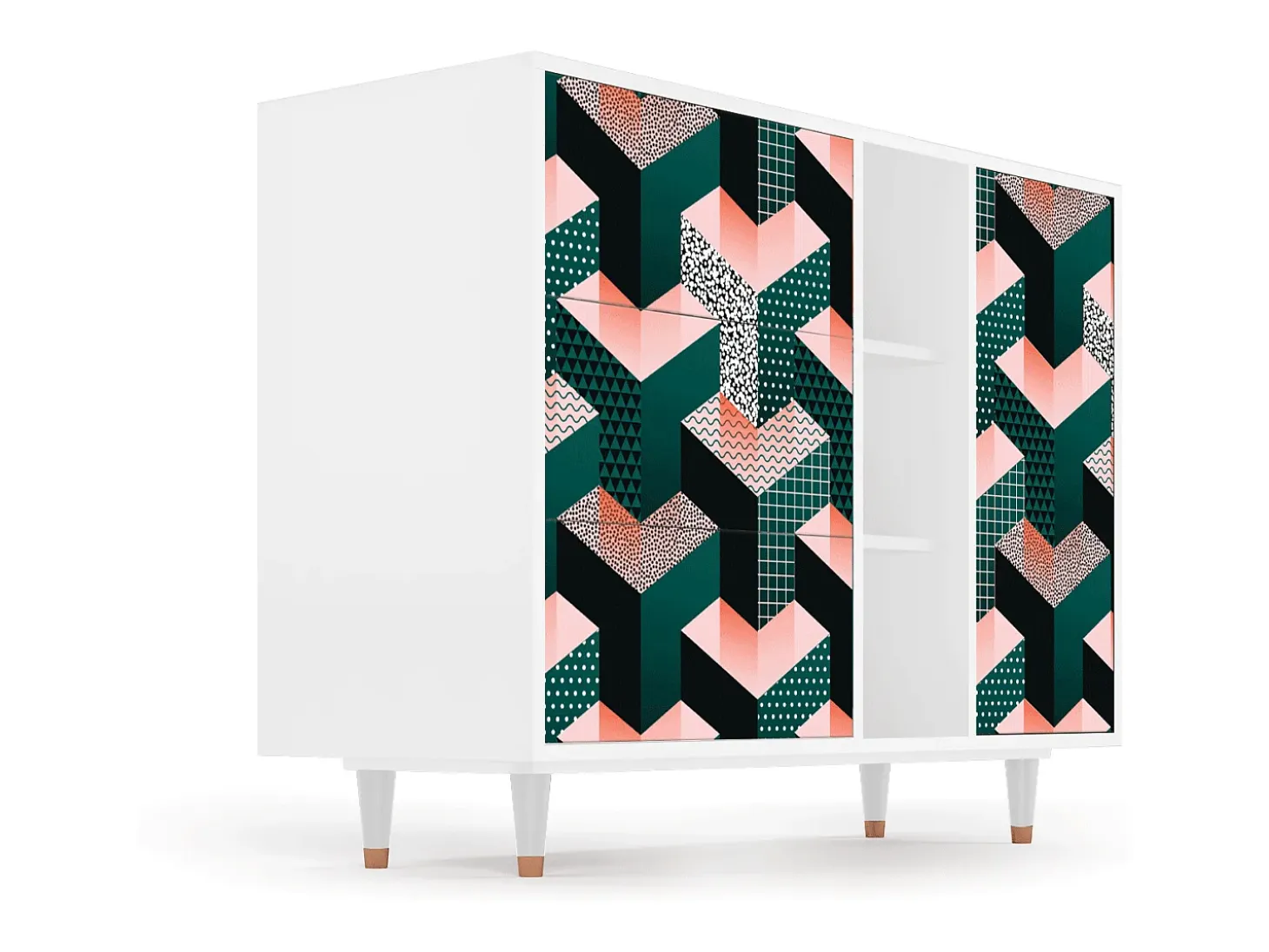 Aparador - 125x98x48 cm - BS2 - Geometric Madness, Blanco