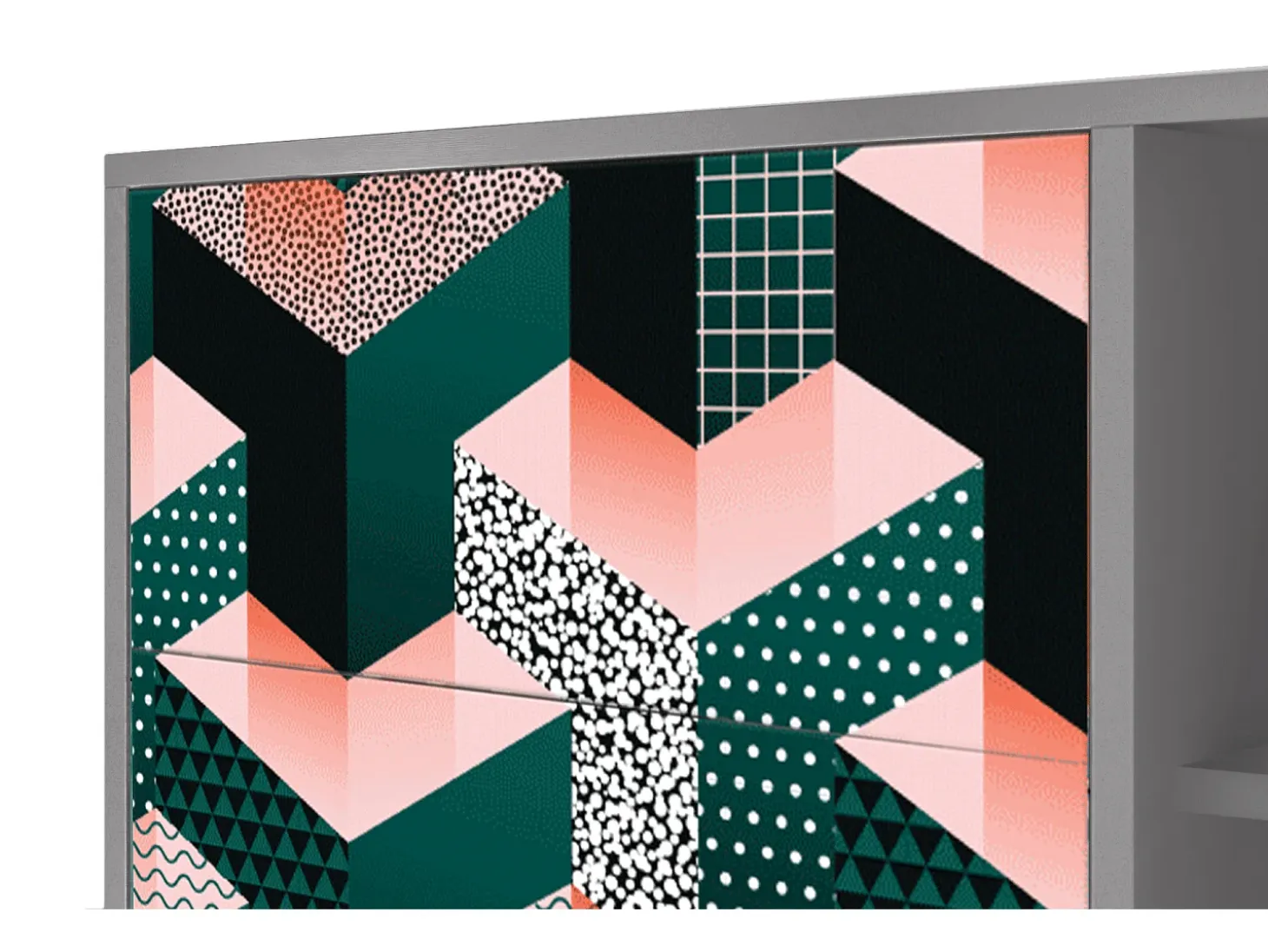 Aparador - 125x98x48 cm - BS2 - Geometric Madness, Gris