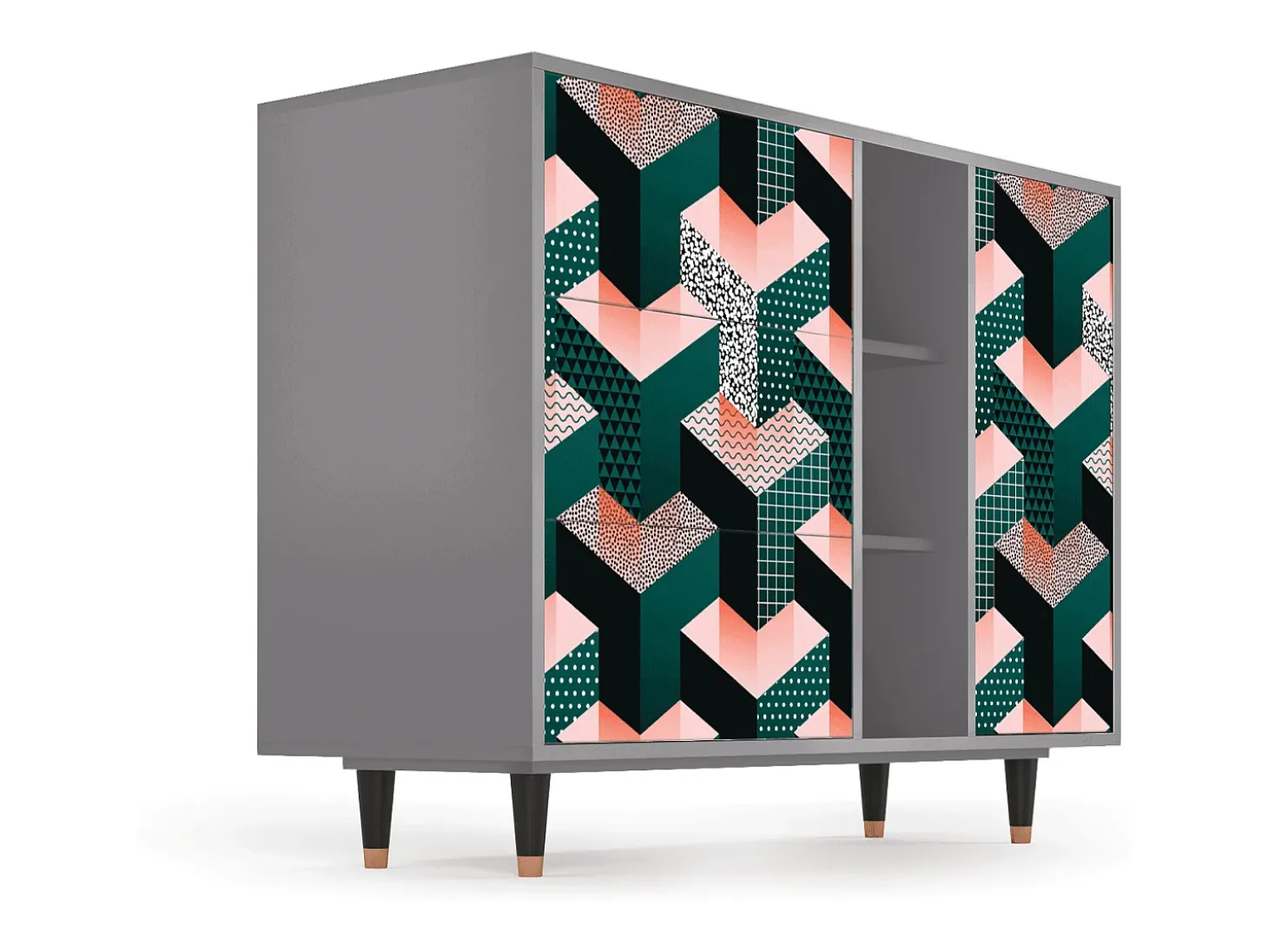 Aparador - 125x98x48 cm - BS2 - Geometric Madness, Gris
