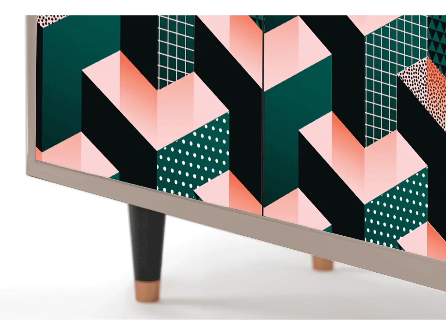Aparador - 94x96x48 cm - BS3 - Geometric Madness, Latte