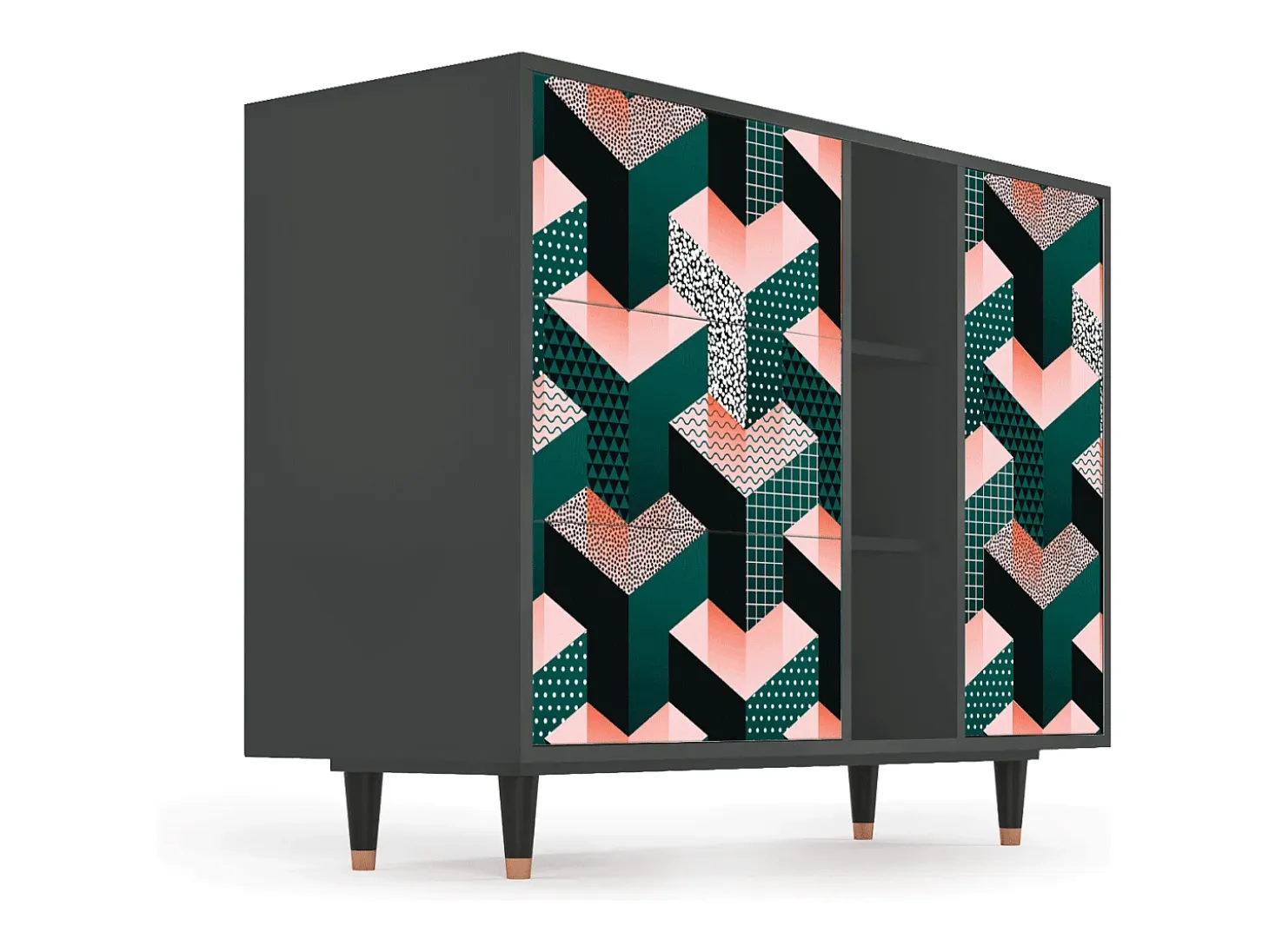 Aparador - 125x98x48 cm - BS2 - Geometric Madness, Antracita