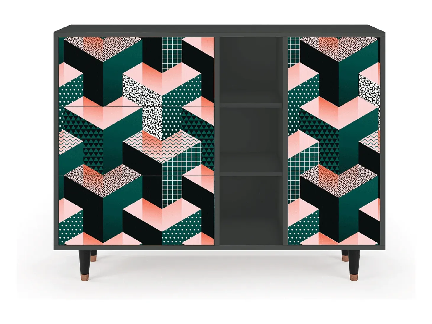 Aparador - 125x98x48 cm - BS2 - Geometric Madness, Antracita