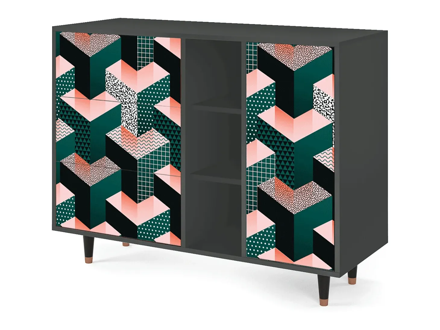 Aparador - 125x98x48 cm - BS2 - Geometric Madness, Antracita