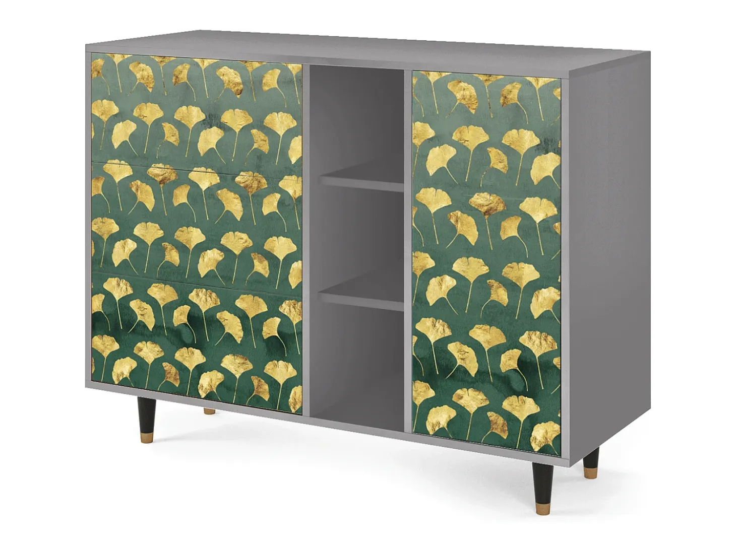 Aparador - 125x98x48 cm - BS2 - Gingko leaves, Gris