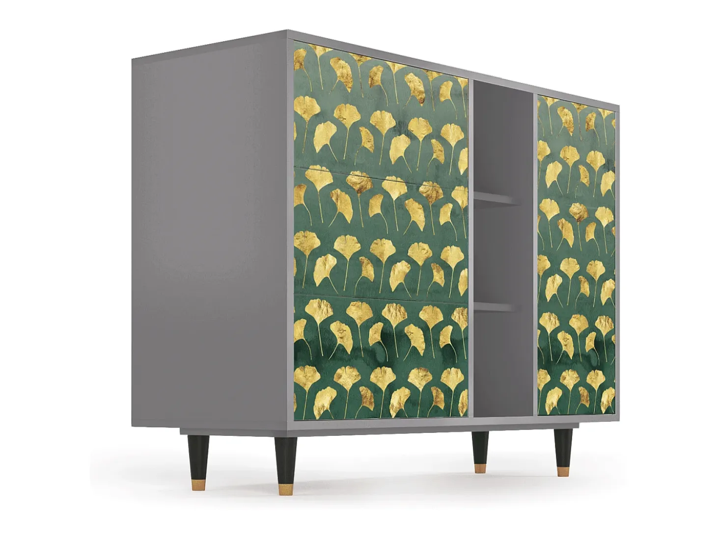 Aparador - 125x98x48 cm - BS2 - Gingko leaves, Gris
