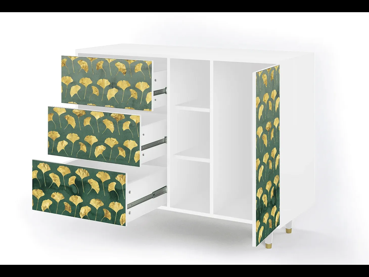 Aparador - 125x98x48 cm - BS2 - Gingko leaves, Blanco