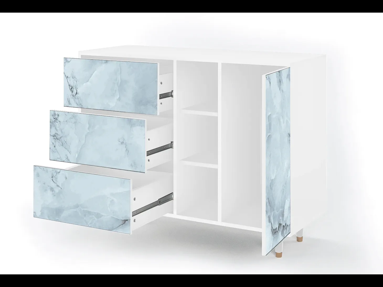 Aparador - 125x98x48 cm - BS2 - Glacial Colour, Blanco