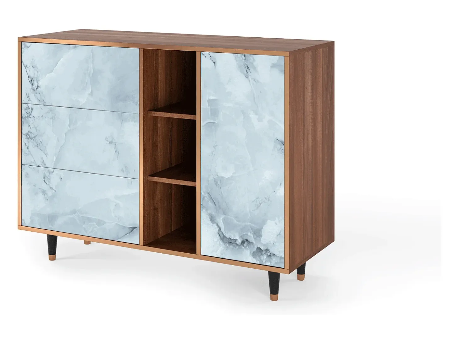 Aparador - 125x98x48 cm - BS2 - Glacial Colour, Nogal