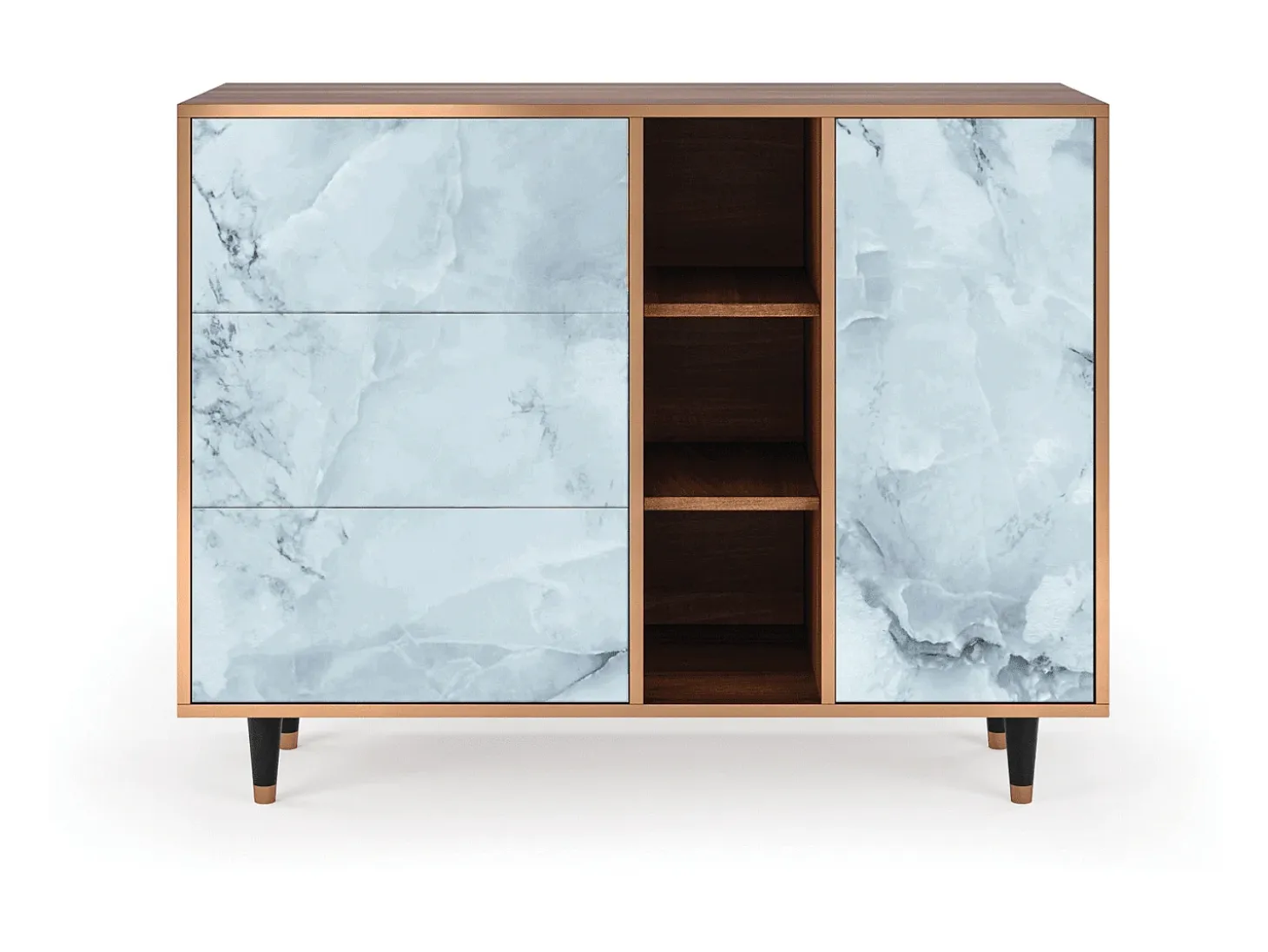 Aparador - 125x98x48 cm - BS2 - Glacial Colour, Nogal