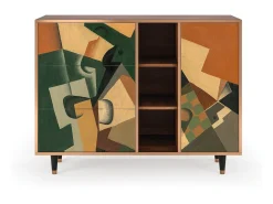 Aparador - 125x98x48 cm - BS2 - Glass and Checkerboard, Nogal