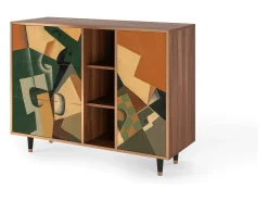 Aparador - 125x98x48 cm - BS2 - Glass and Checkerboard, Nogal