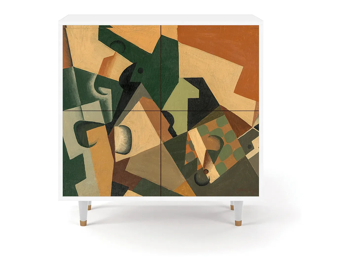 Aparador - 94x96x48 cm - BS3 - Glass and Checkerboard, Blanco