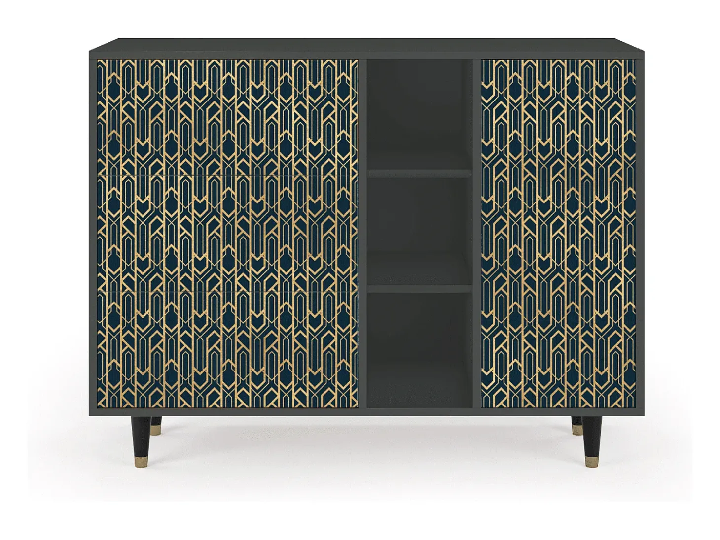 Aparador - 125x98x48 cm - BS2 - Golden Empire, Antracita