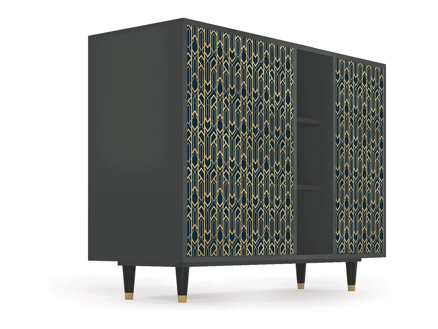 Aparador - 125x98x48 cm - BS2 - Golden Empire, Antracita