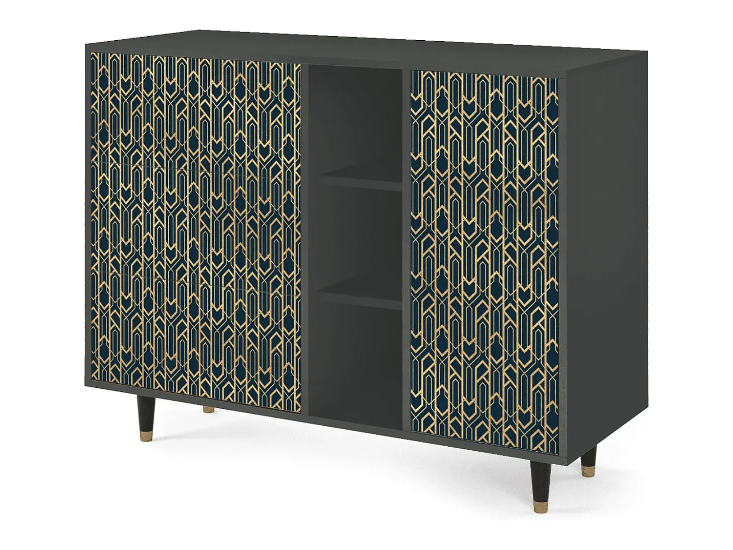 Aparador - 125x98x48 cm - BS2 - Golden Empire, Antracita